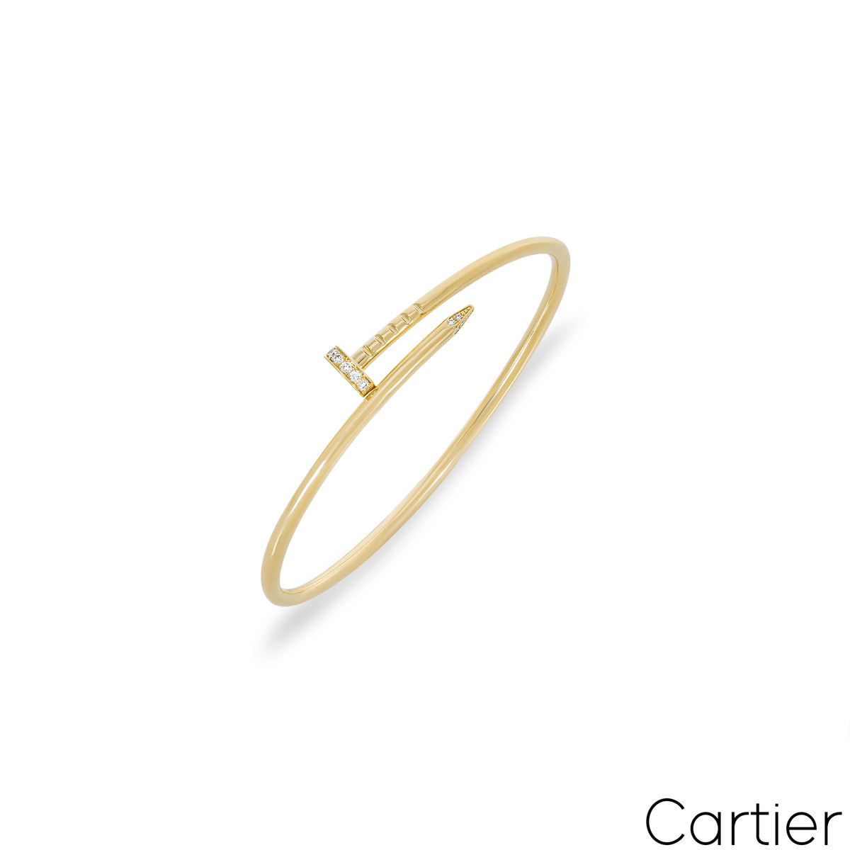 Cartier Yellow Gold Diamond Juste Un Clou SM Bracelet Size 16 B6066116 ...